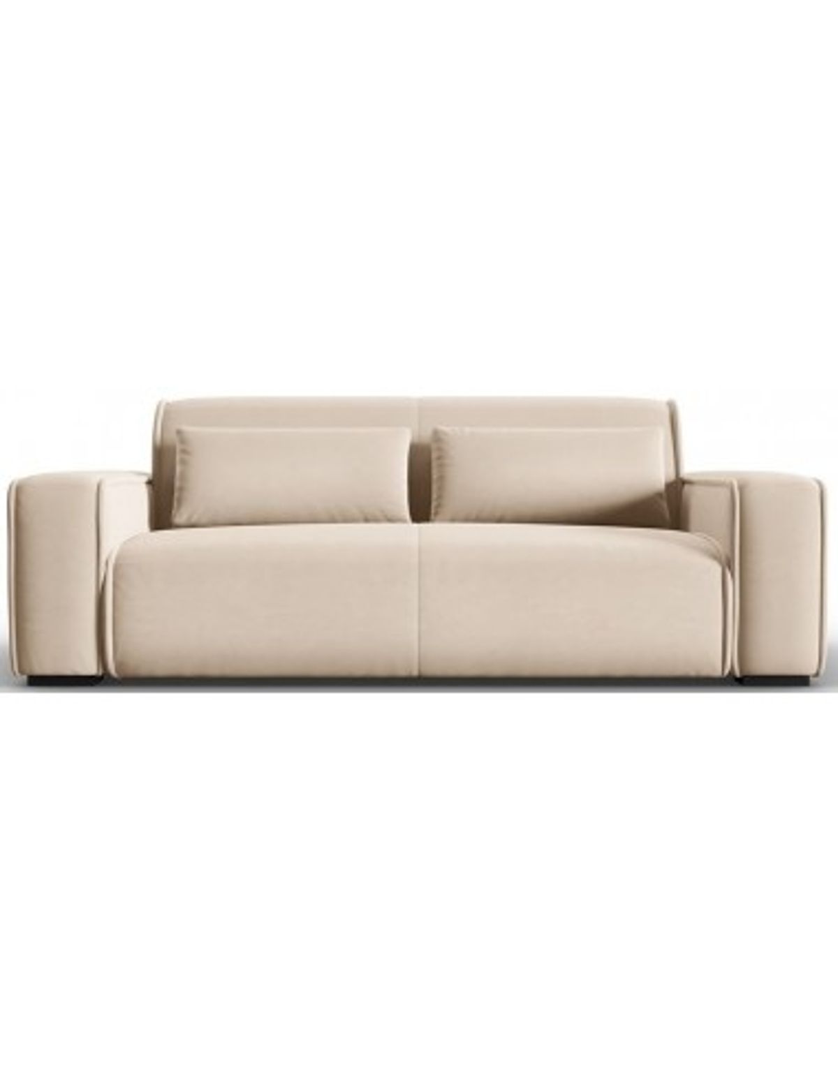 Lina 3-personers sofa i velour B192 cm - Lys beige