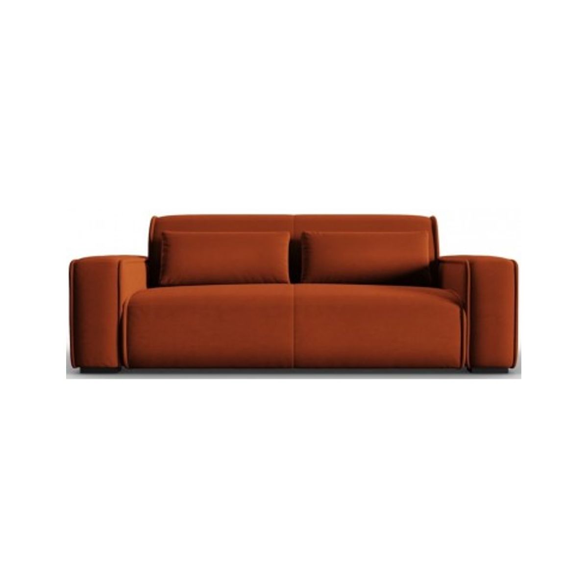 Lina 3-personers sofa i velour B192 cm - Murstensrød