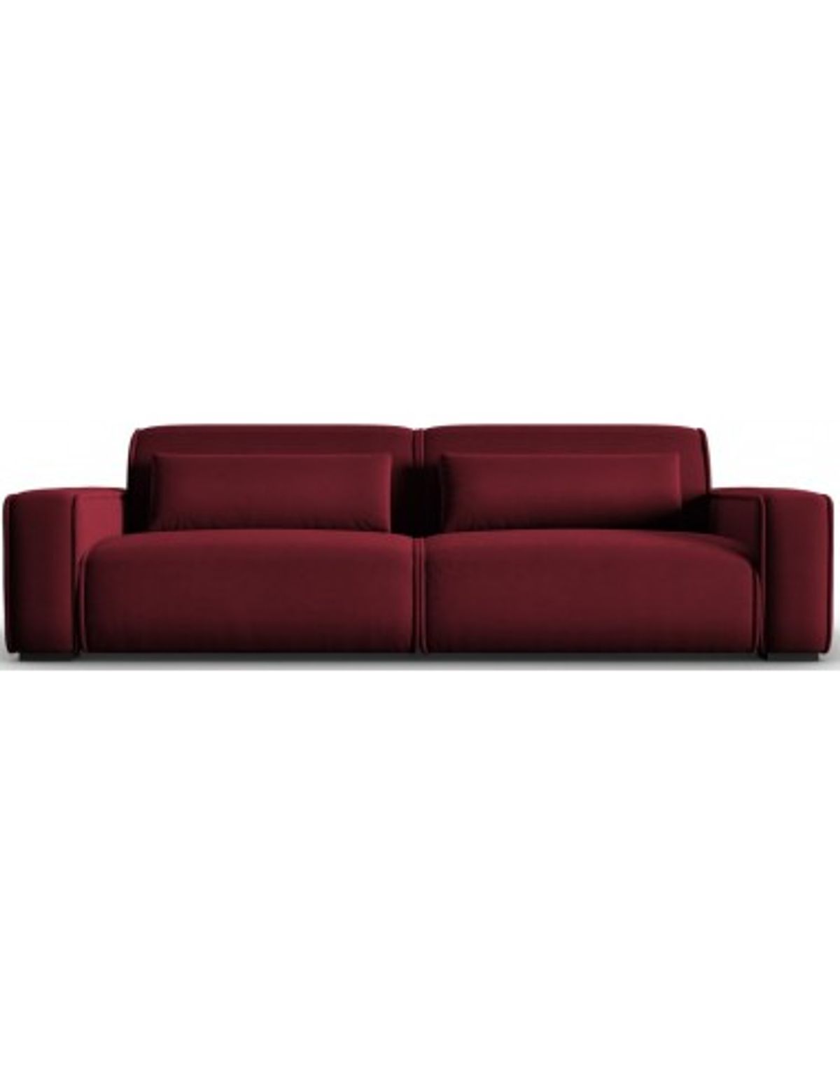 Lina 4-personers sofa i velour B248 cm - Bordeaux