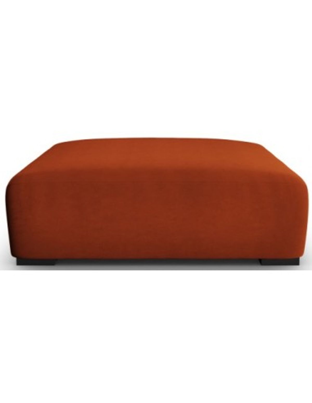 Lina puf til sofa i velour B117 x D102 cm - Murstensrød