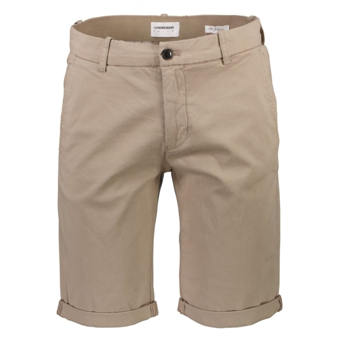 Lindbergh Superflex Chino Shorts i sandfarve til herre