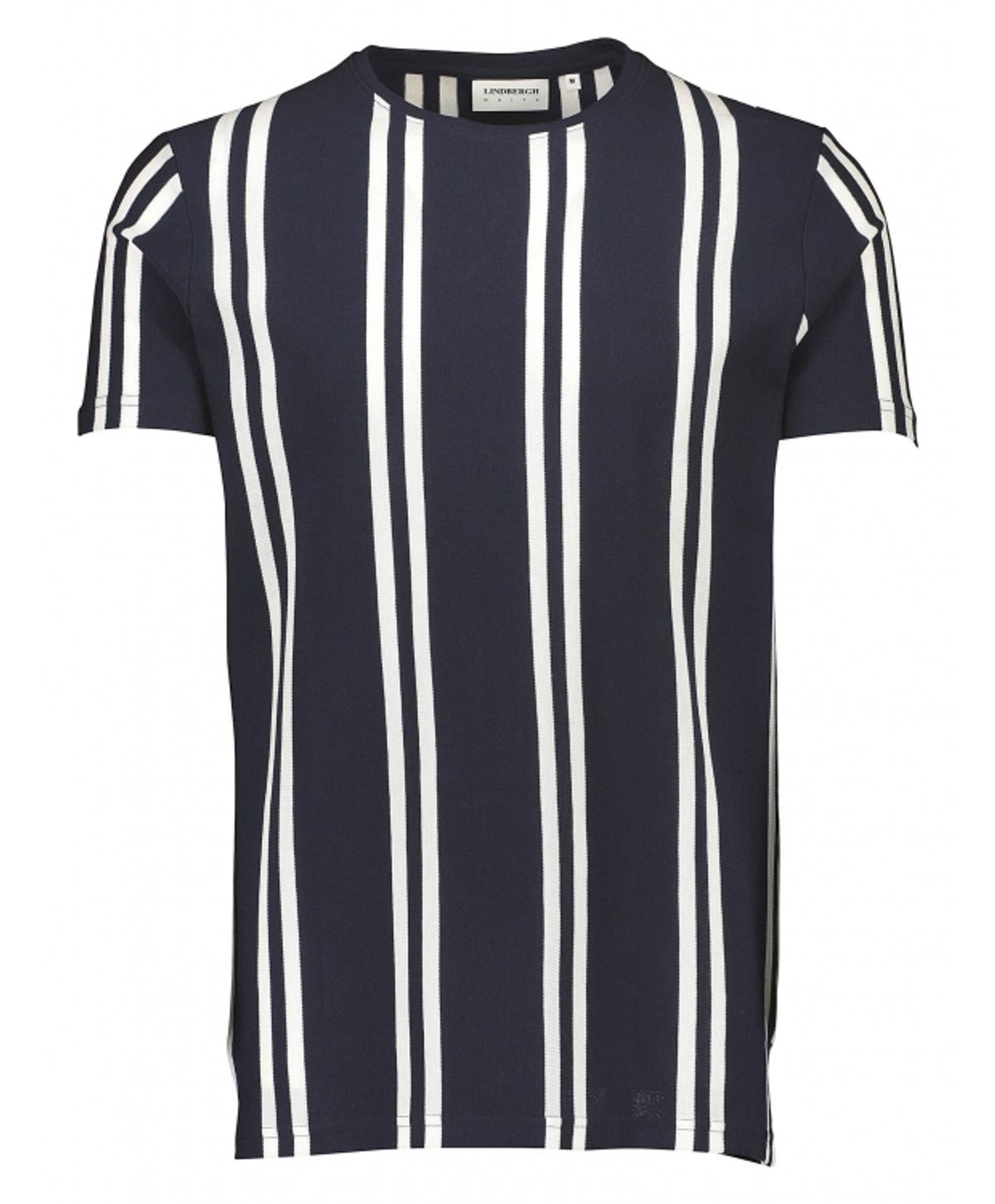 Lindbergh T-shirt i navy med striber til herre