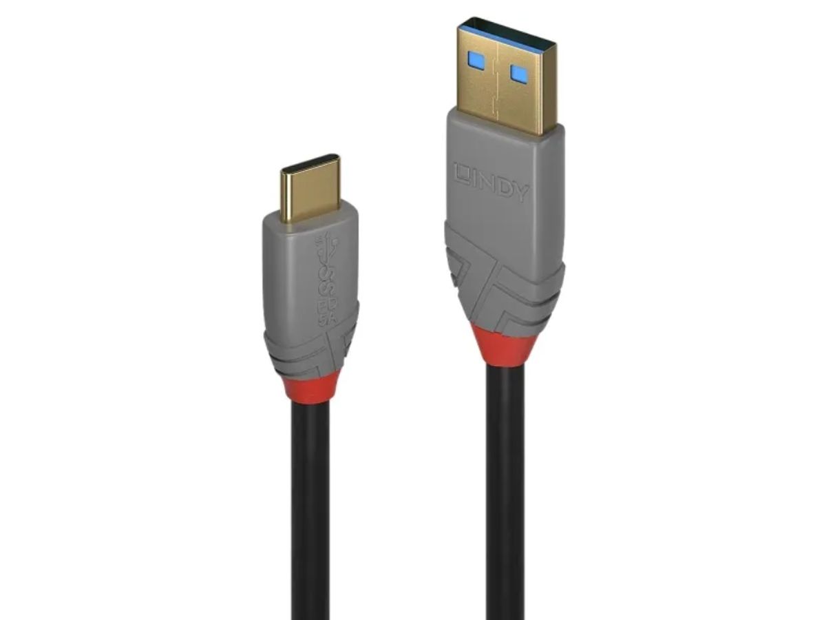 Lindy 0.5M Usb 3.2 Type A To C Cable, 5A Pd, Anthra Line