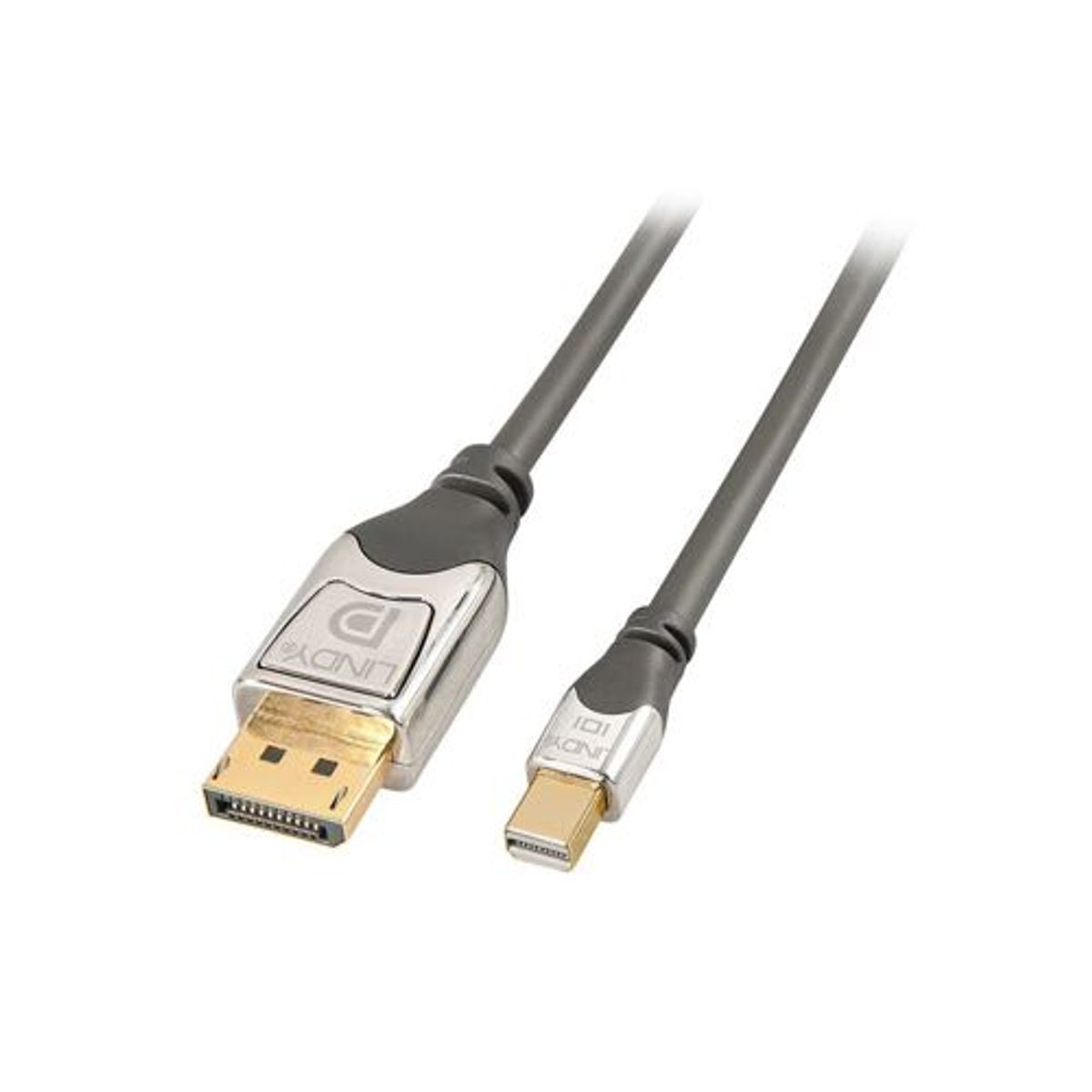 Lindy - Mini DisplayPort 1.2 til DisplayPort (Grå/chrome) (Han-Han) 4K@60Hz - 1,0 m