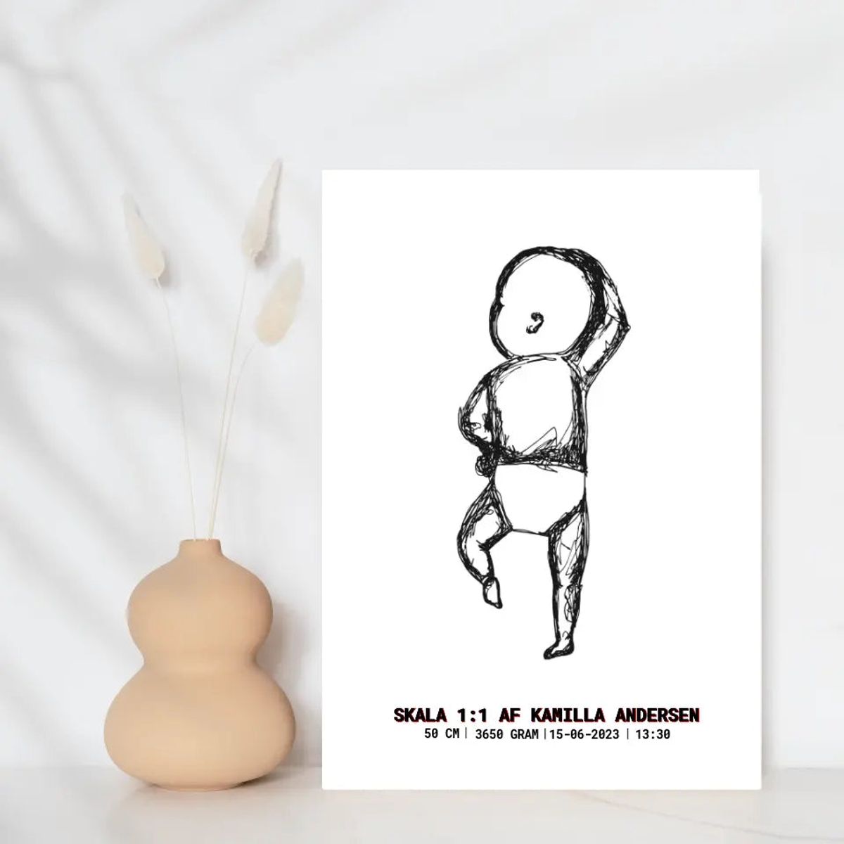 Line art baby - design selv plakat