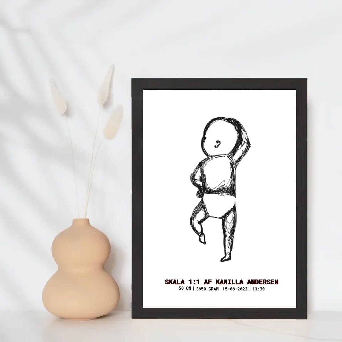 Line art baby - design selv plakat