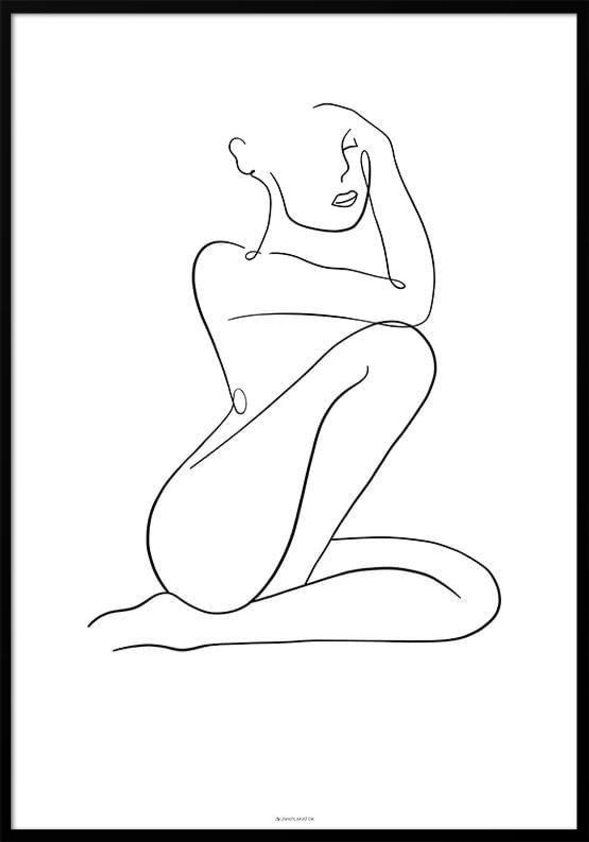 Line art - Woman no. 2 plakat