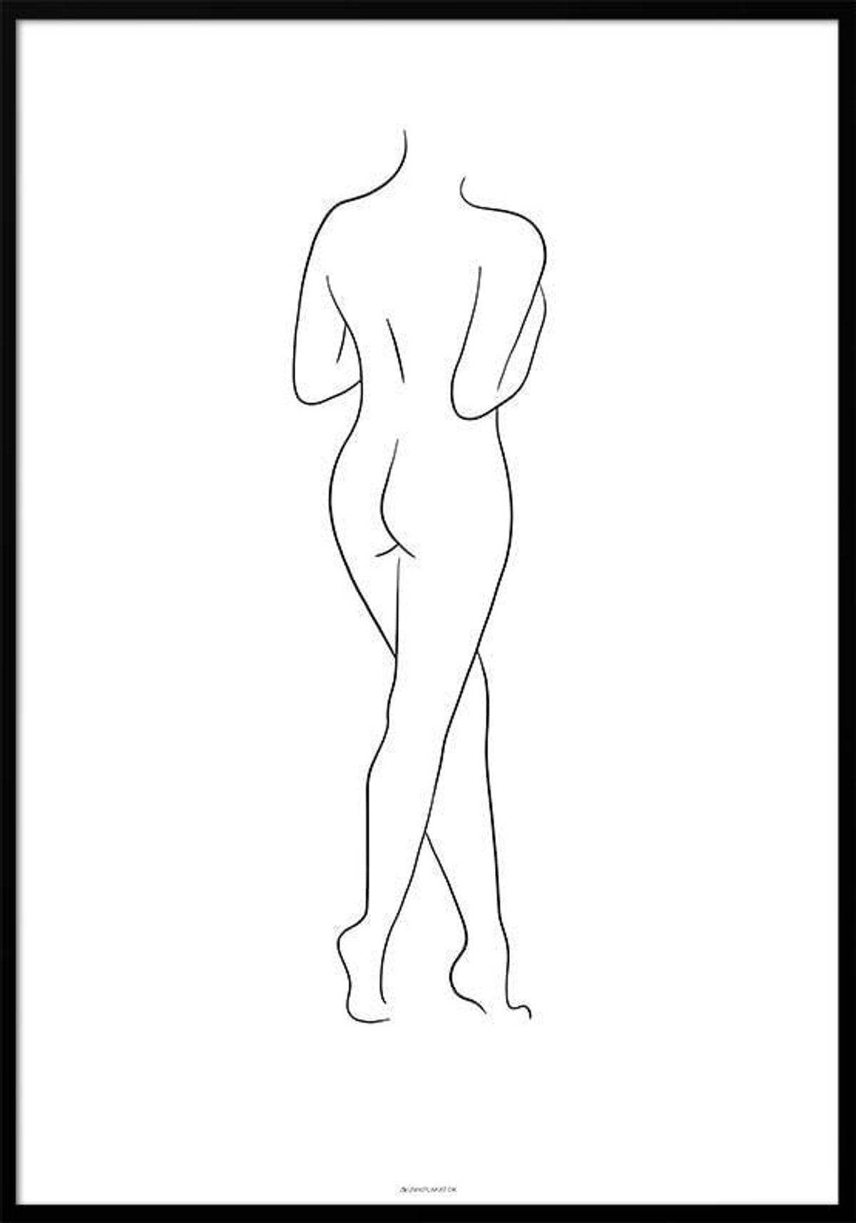 Line art - Woman standing plakat