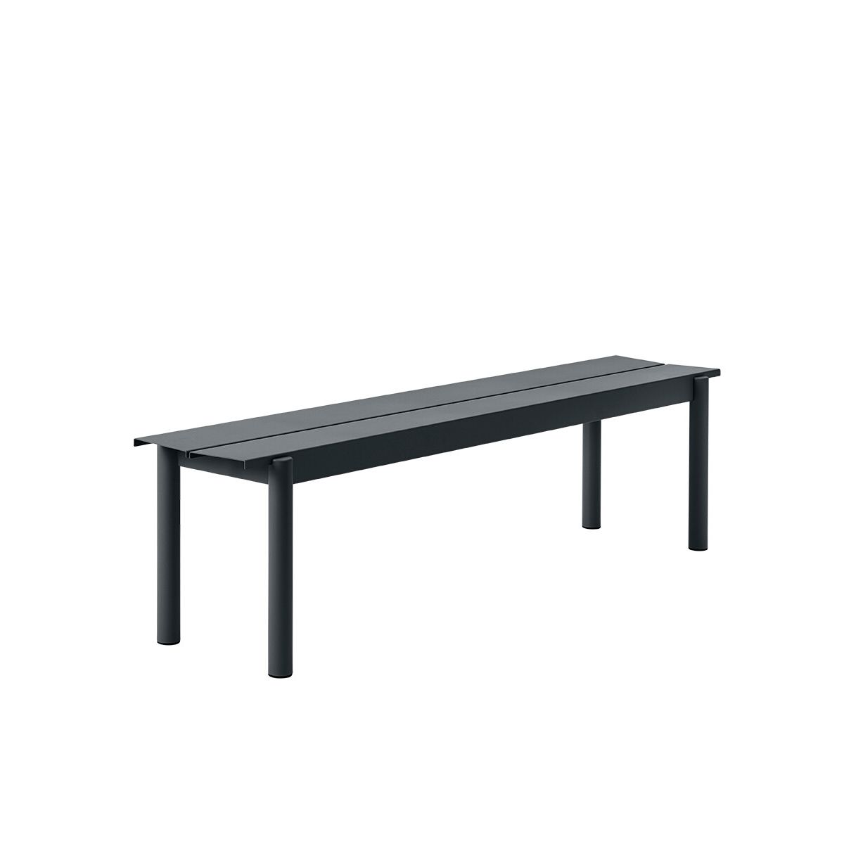 Linear Steel Bench, 170 cm fra Muuto (Anthracite black)