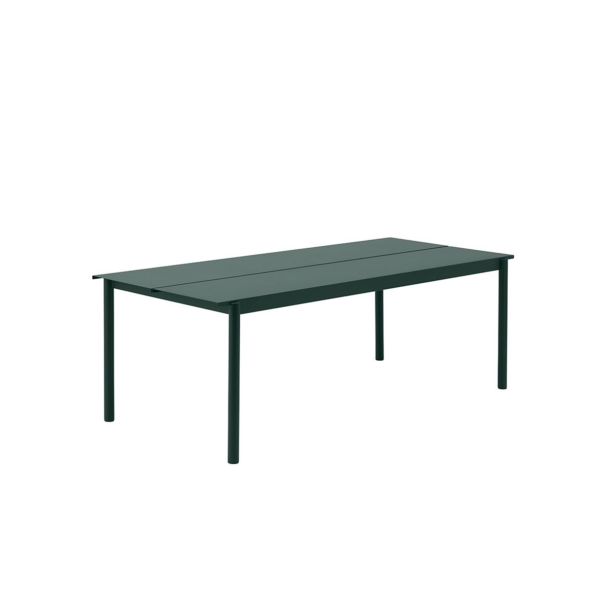 Linear Steel Table, 220x90 cm fra Muuto (Dark green)