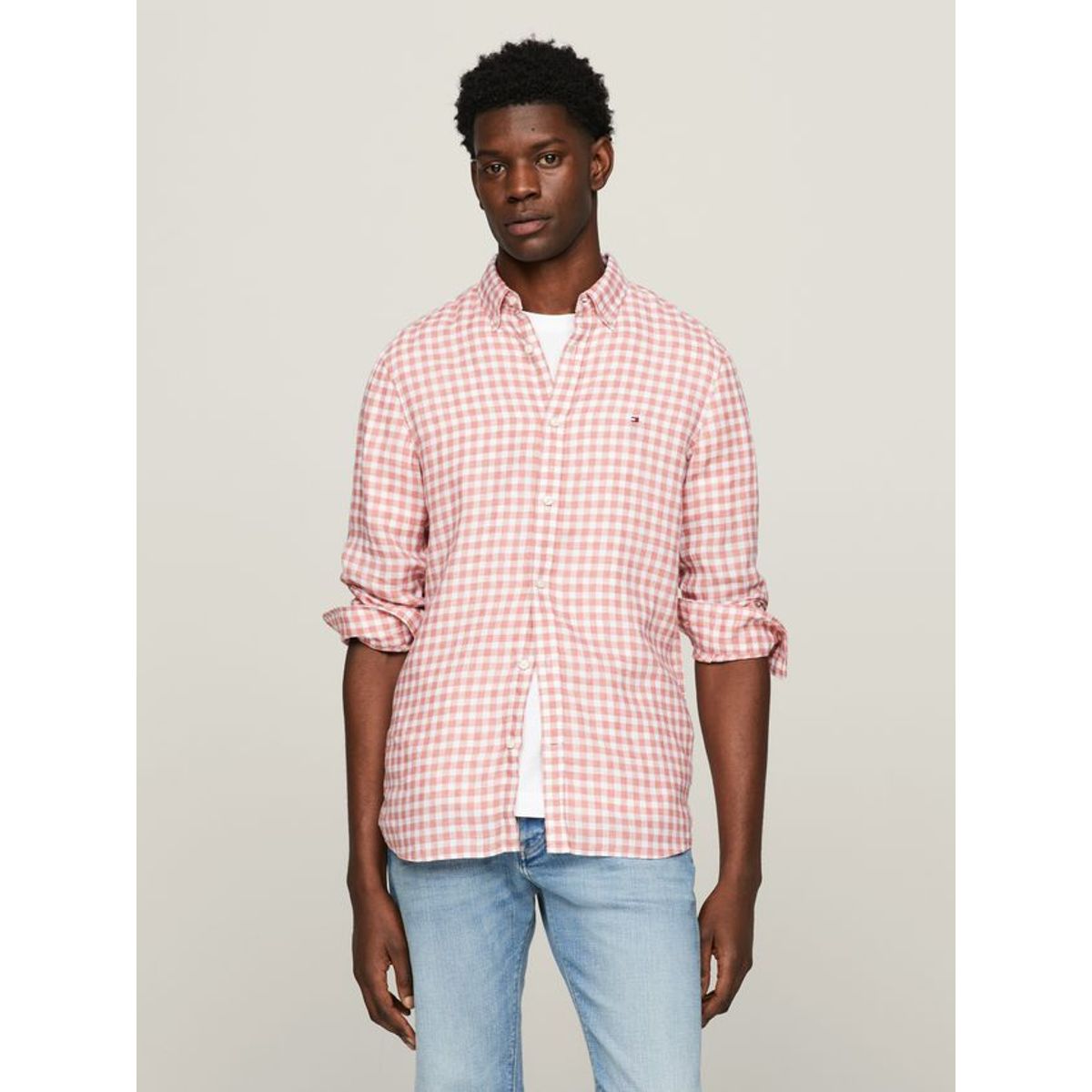 LINEN GINGHAM SF SHIRT