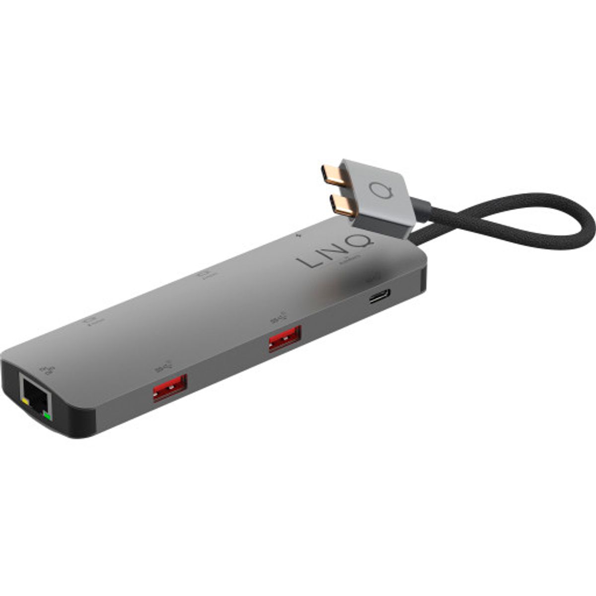 Linq 7-i-2 Pro USB-C multiport hub, grå