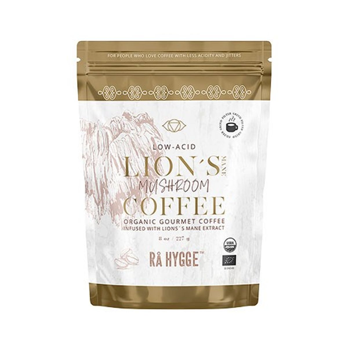 Lion's Mane svampekaffe - filtermalet Økologisk - 227 gram