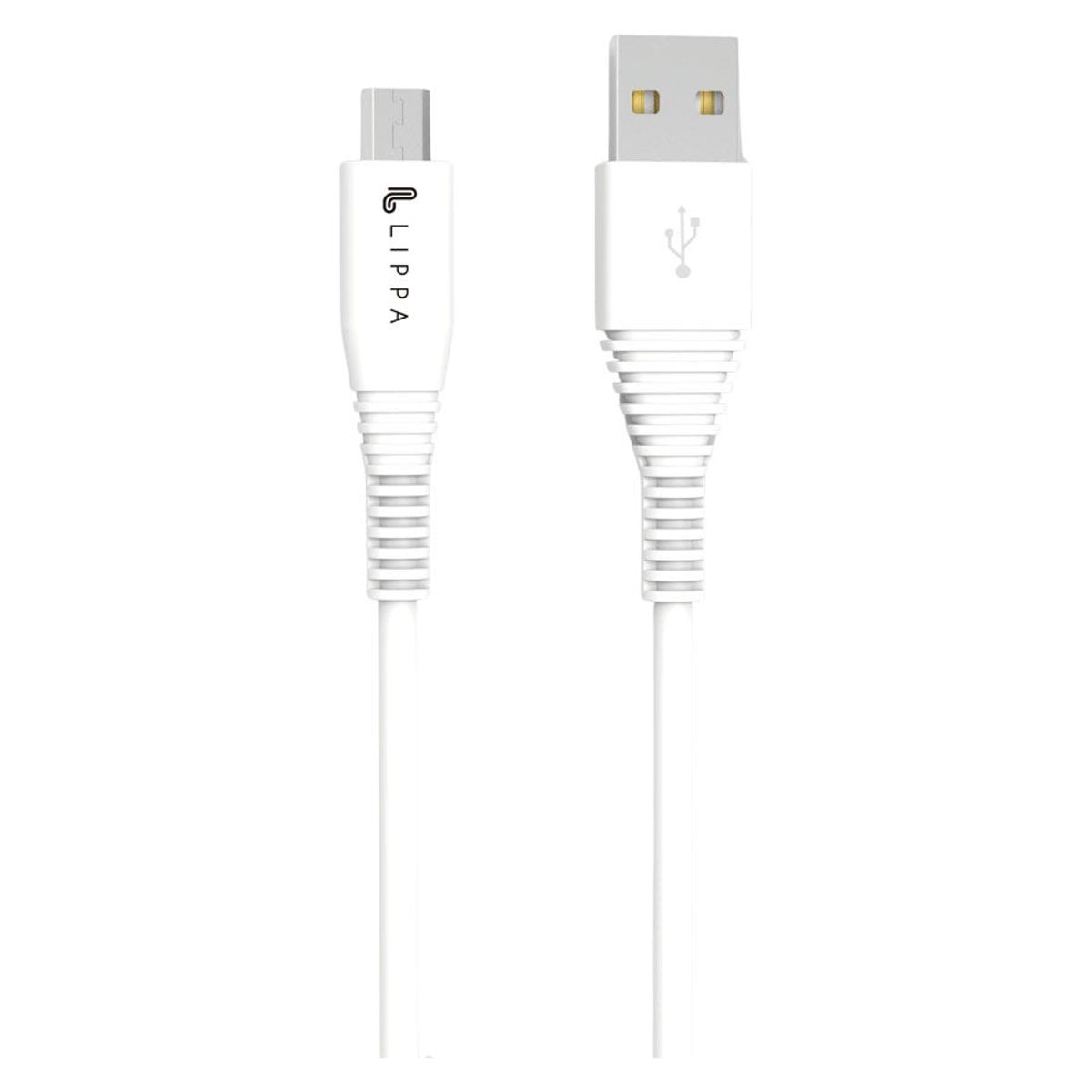 Lippa 3 stk USB-A til Mikro USB kabel 1 m, Hvid