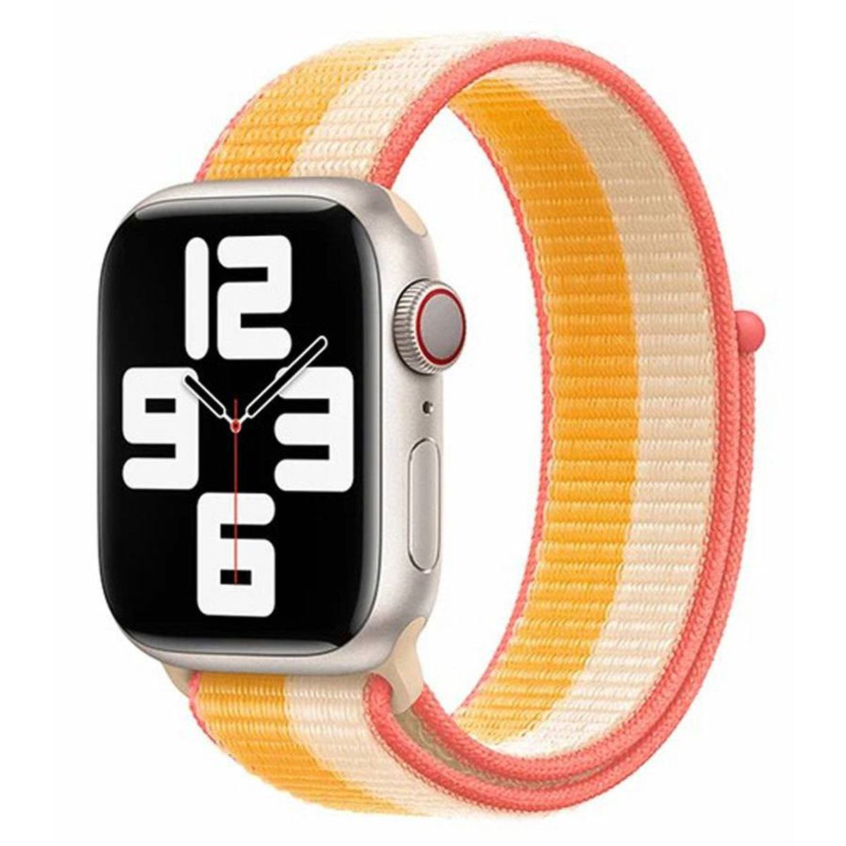 Lippa Apple Watch nylonrem 42/44/45/49, Hvid/Gul