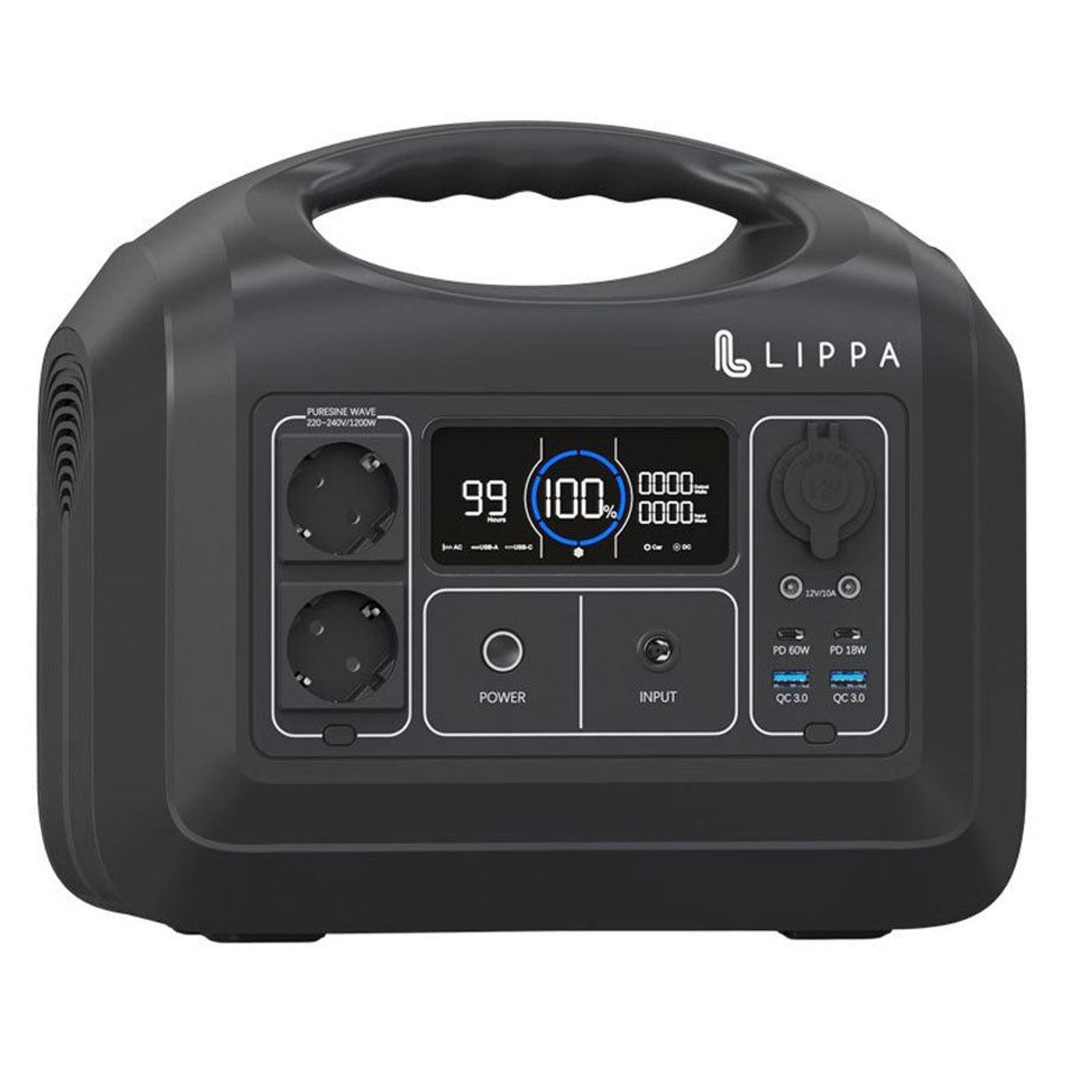 Lippa power station 992 Wh, Sort