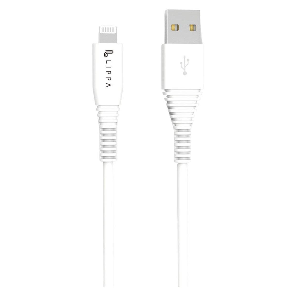 Lippa USB-A til MFi Lightning kabel 2m til Apple iPhone, Hvid