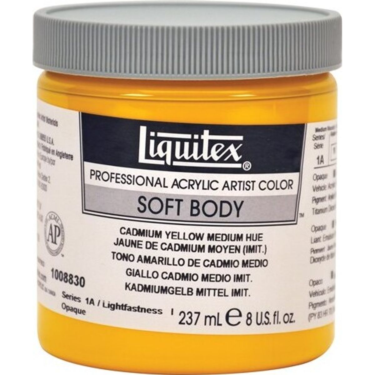 Liquitex - Akrylmaling - Soft Body - Cadmium Yellow Medium Hue 237 Ml