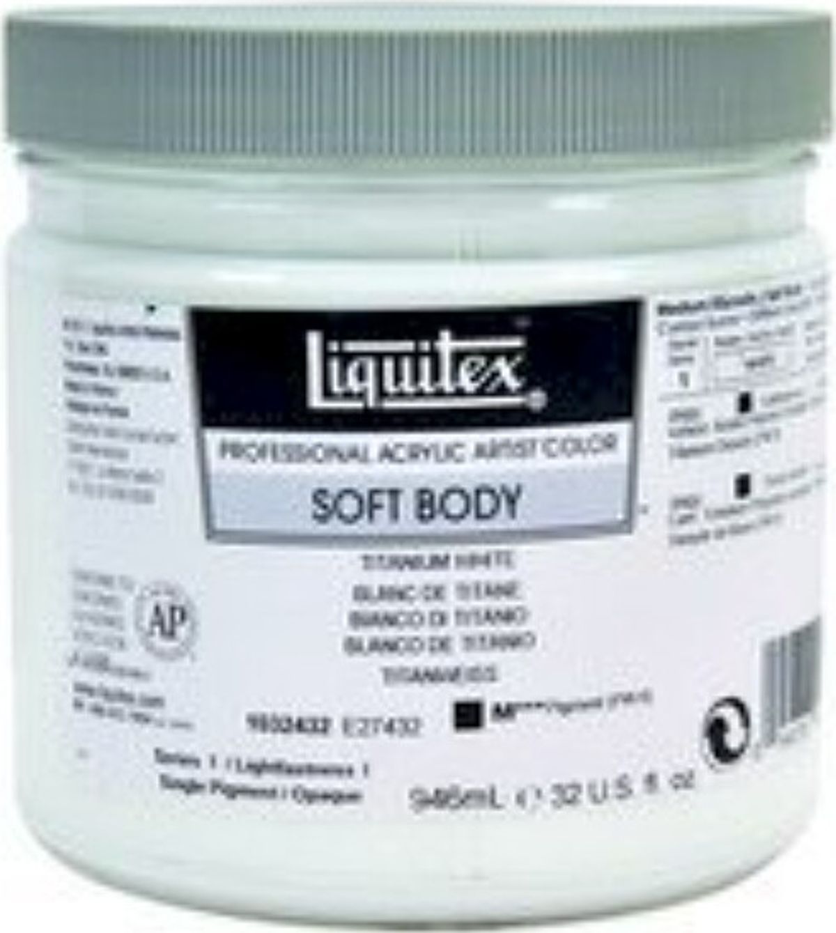 Liquitex - Akrylmaling - Soft Body - Titanium White 946 Ml