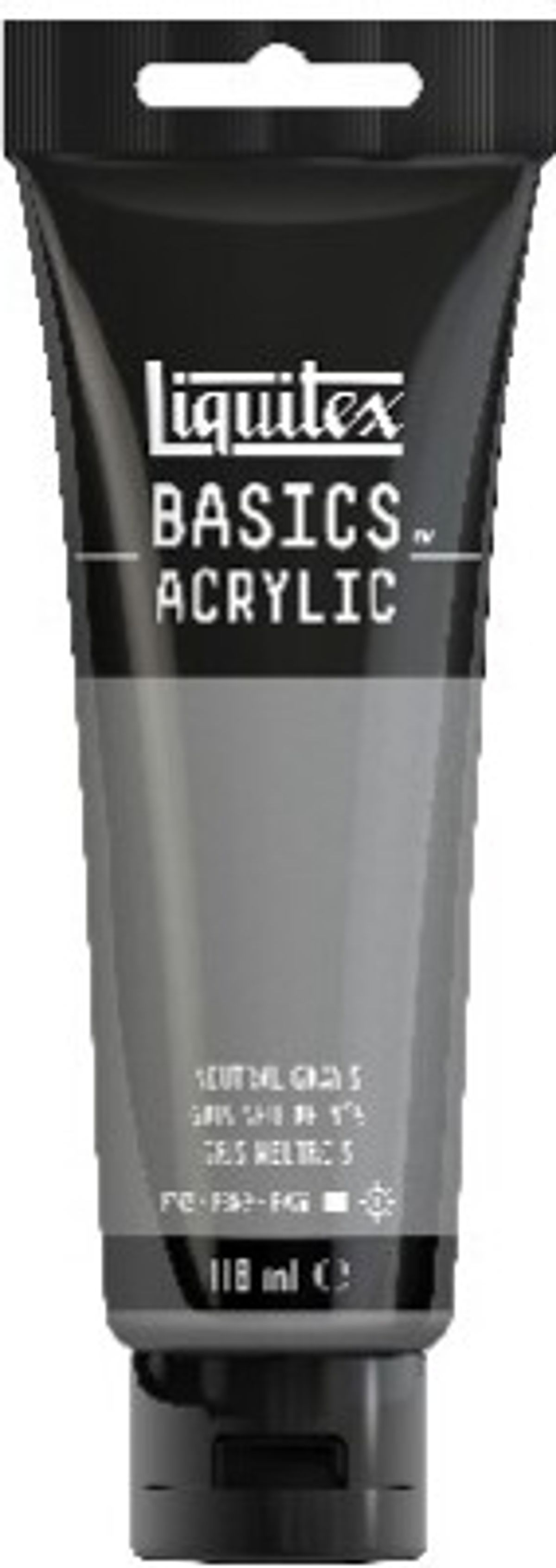 Liquitex - Basics Acrylic - Akrylmaling - Neutral Grå Value 5 - Mixing Grå 118 Ml