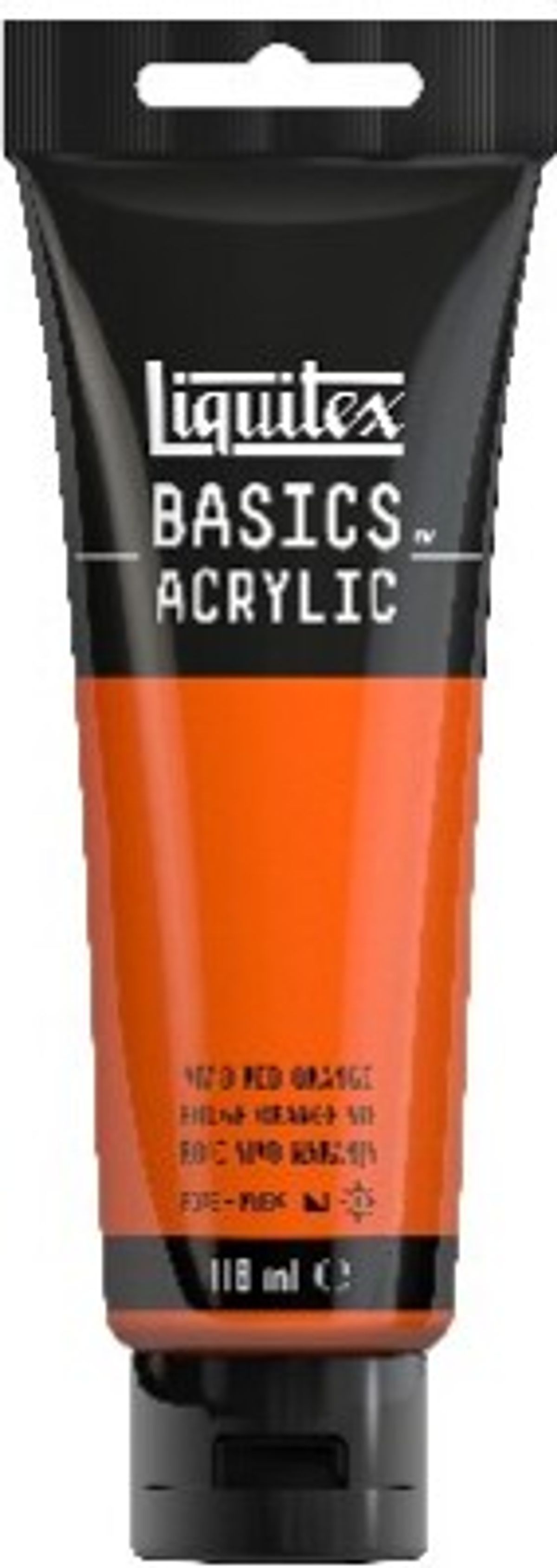 Liquitex - Basics Acrylic - Akrylmaling - Vivid Red Orange 118 Ml 620 - 8870077 -