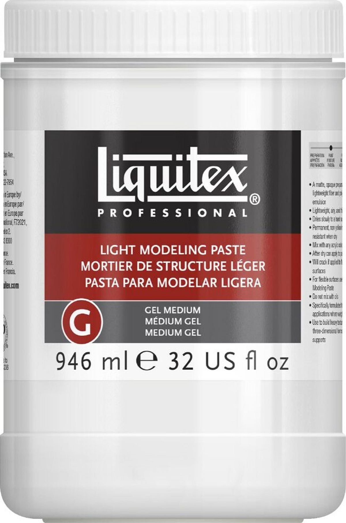 Liquitex - Light Modeling Paste - Modelleringspasta 946 Ml