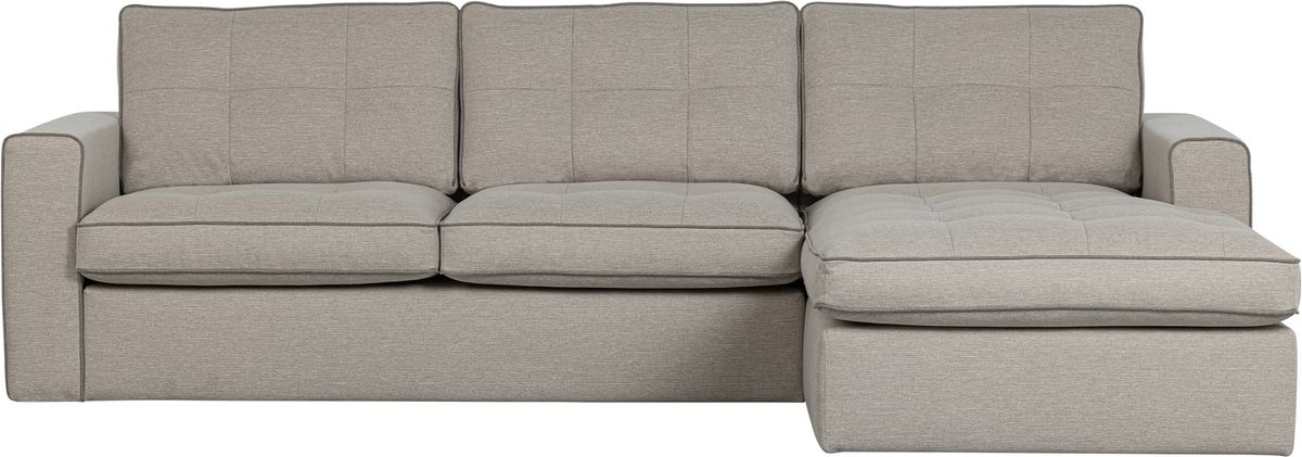 Lisa, Hjørnesofa højrevendt, natur, H87x170x280 cm, stof