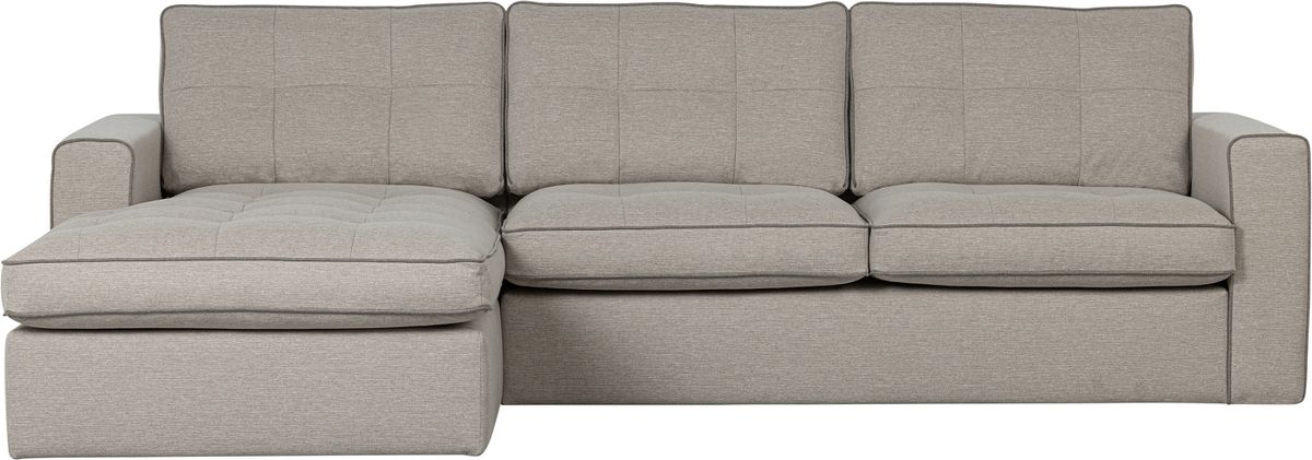 Lisa, Hjørnesofa venstrevendt, natur, H87x170x280 cm, stof