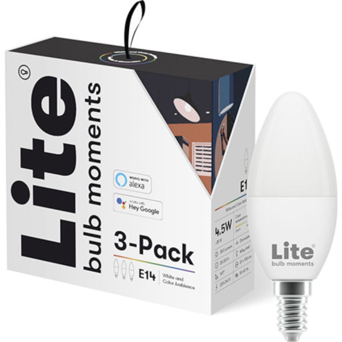 Lite bulb moments E14 kertepære, 2700K-6500K, 5W, 3-pak