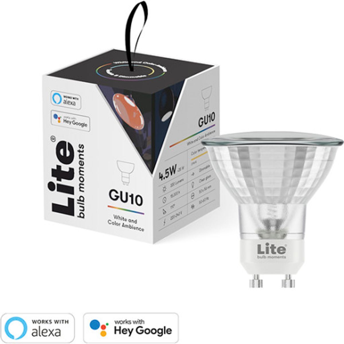 Lite bulb moments GU10 spotpære, 2700K-6500K, 4,5W