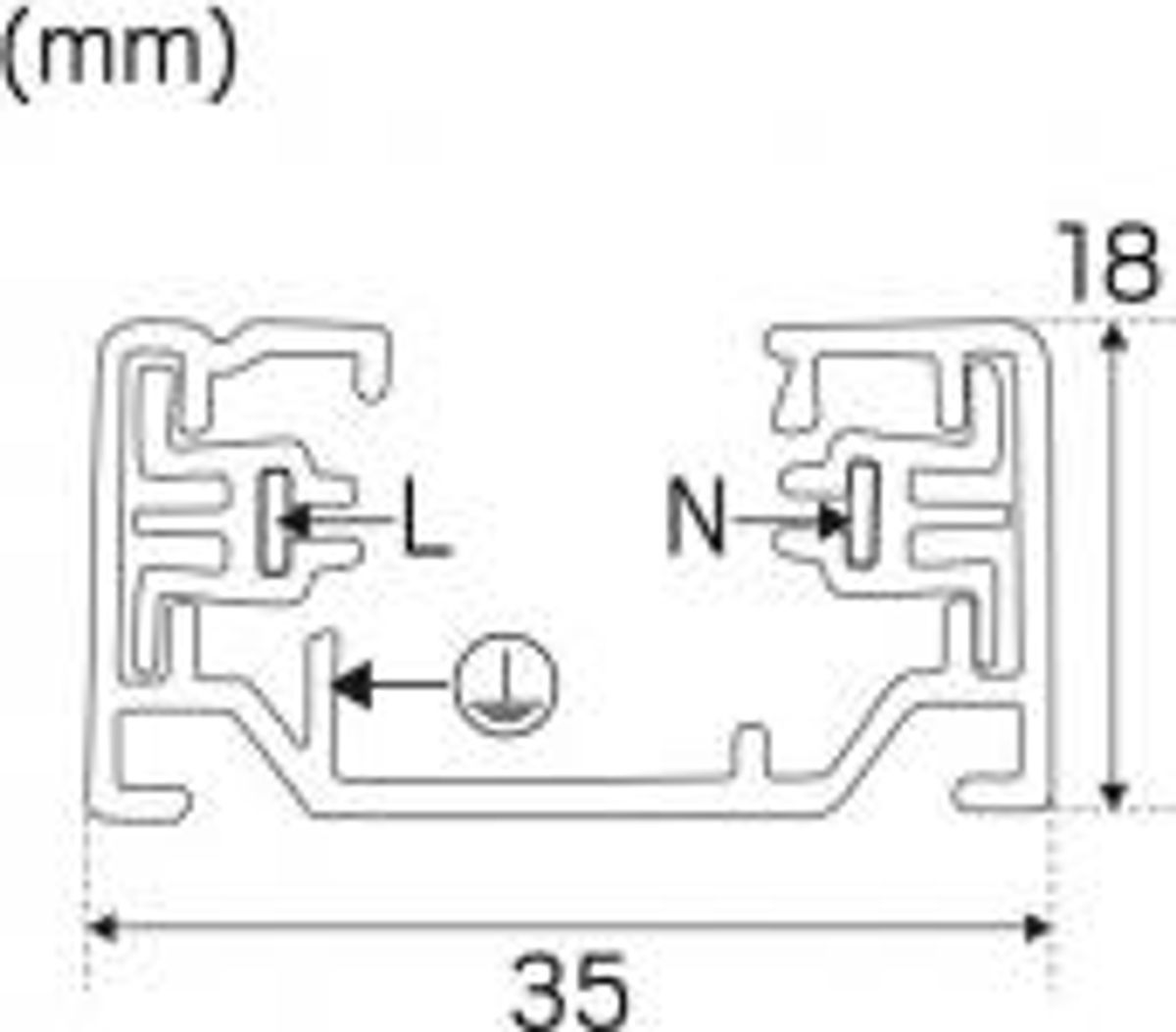 Litetrac Skinne 1-faset 1m Sort