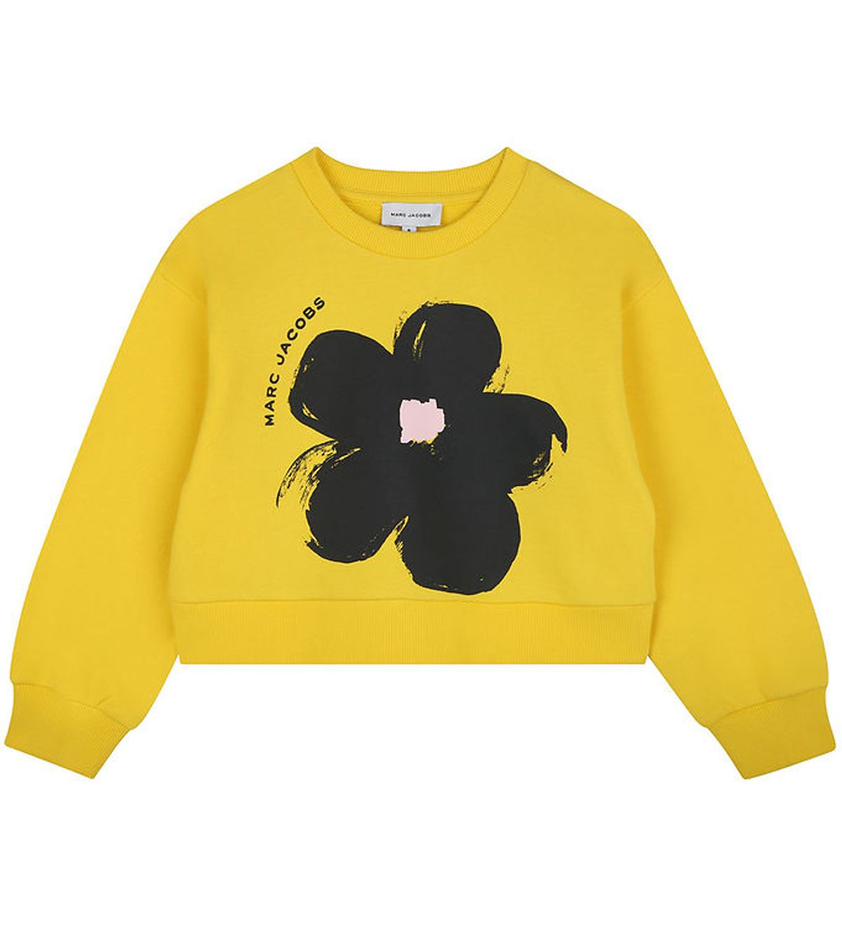 Little Marc Jacobs Sweatshirt - Cropped - Gul/Sort m. Blomst