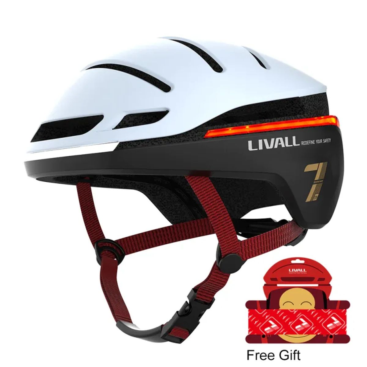 Livall EVO21 Hjelm L Snow - Large 58-62 cm