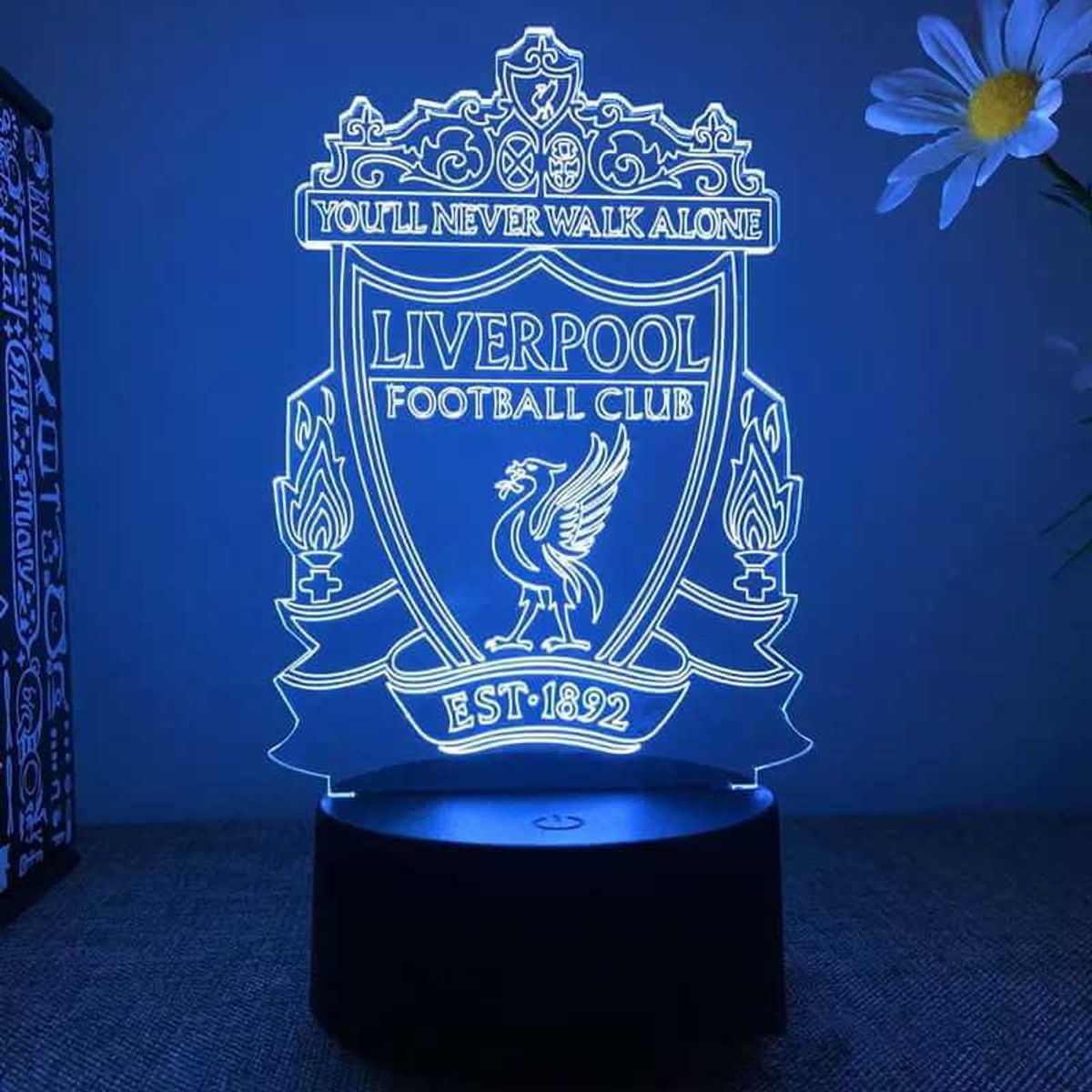 Liverpool FC 3D Fodbold lampe - Lyser i 7 farver