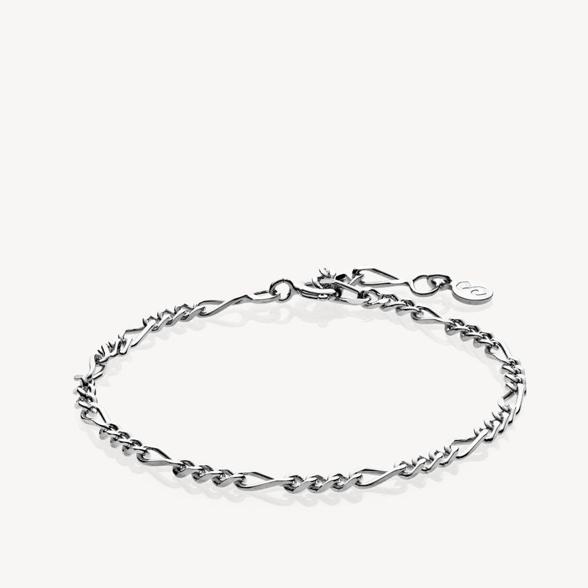 LIZZY - Bracelet shiny rhodium pl. Silver - op til 18 cm