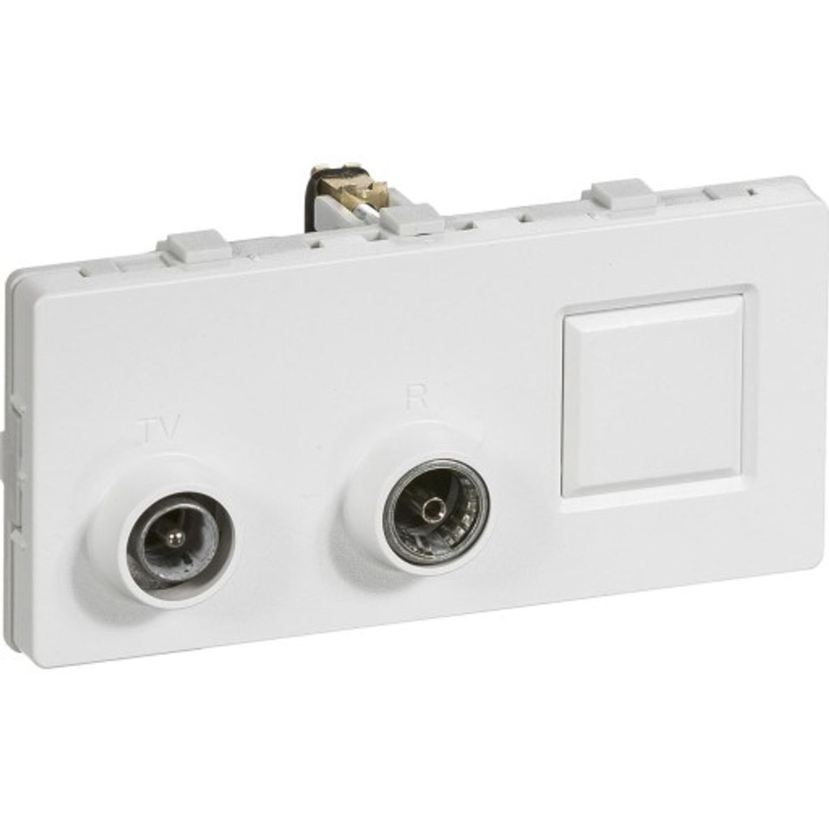 LK Fuga antenne/dataudtag 2 modul TV, R og RJ45 slutdåse, type TD301 i hvid