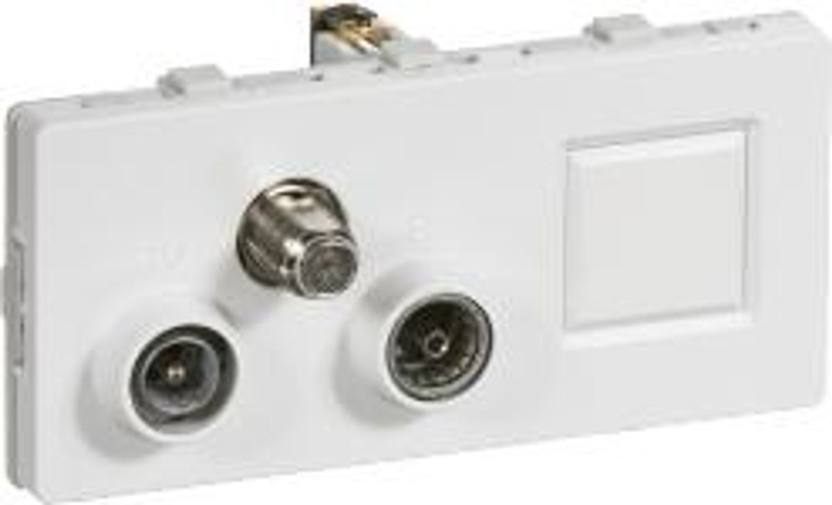 LK FUGA ® Antenneudtag Multimedie TV/Radio/RJ45 slutdåse hvid, TD372, 2 modul