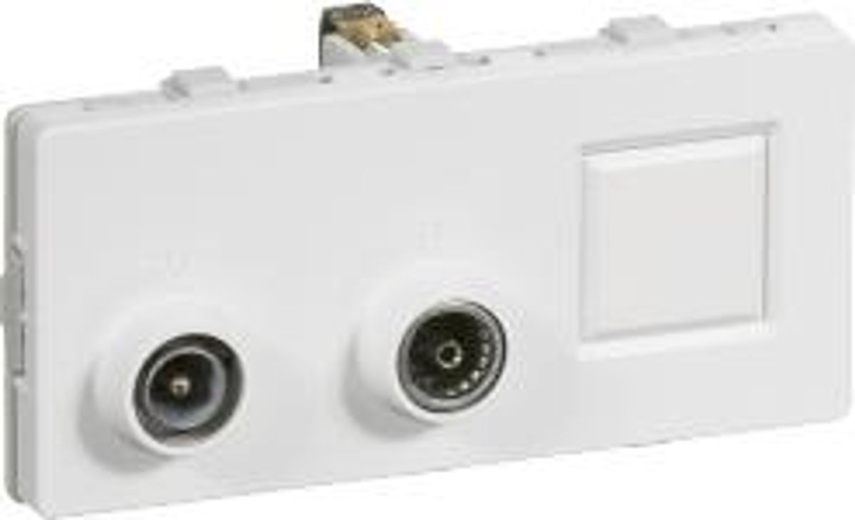 LK FUGA ® Antenneudtag TV/Radio/RJ45 sløjfedåse hvid, TD304, 2 modul