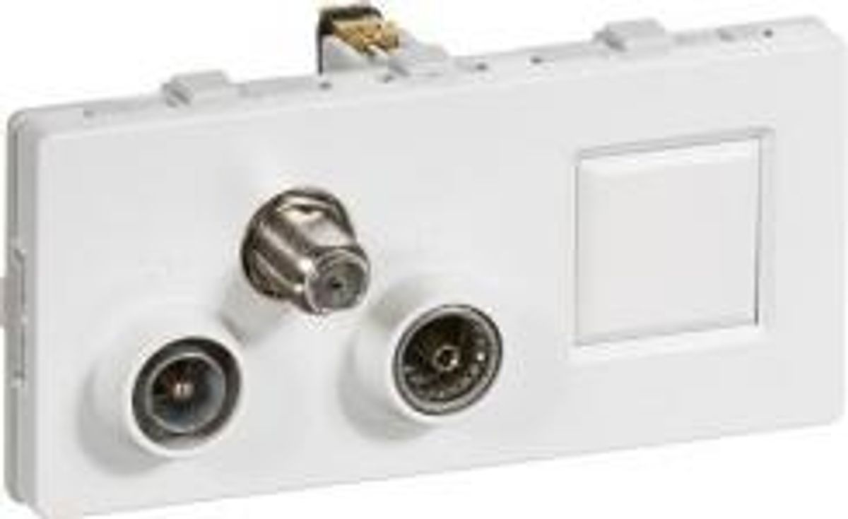 LK FUGA ® Antenneudtag TV/Radio/Sat/RJ45 slutdåse hvid, TD352, 2 modul