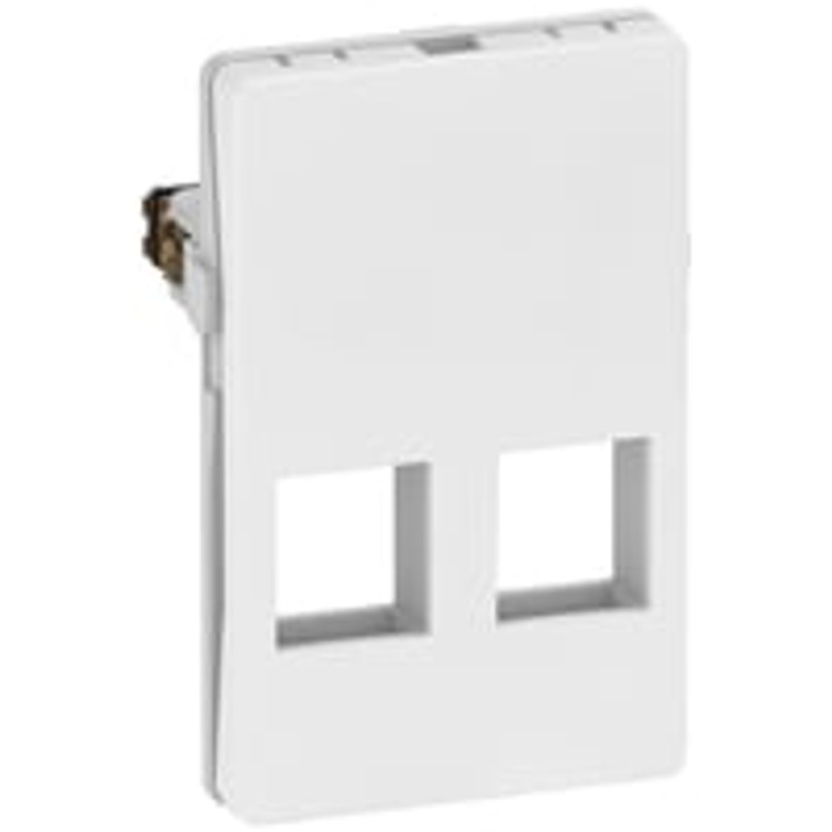 LK FUGA - Dataudtag til 1-2 stk. keystone konnektorer, standard keystone port (ca. 19,3 x 14,8 mm), 1 modul, hvid