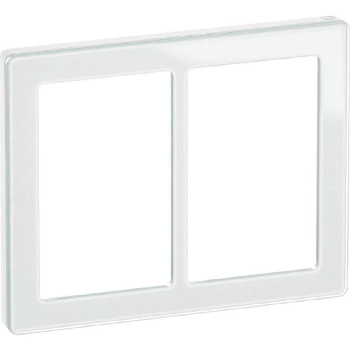 LK Fuga Pure Designramme, 2x1,5 modul, hvid glas