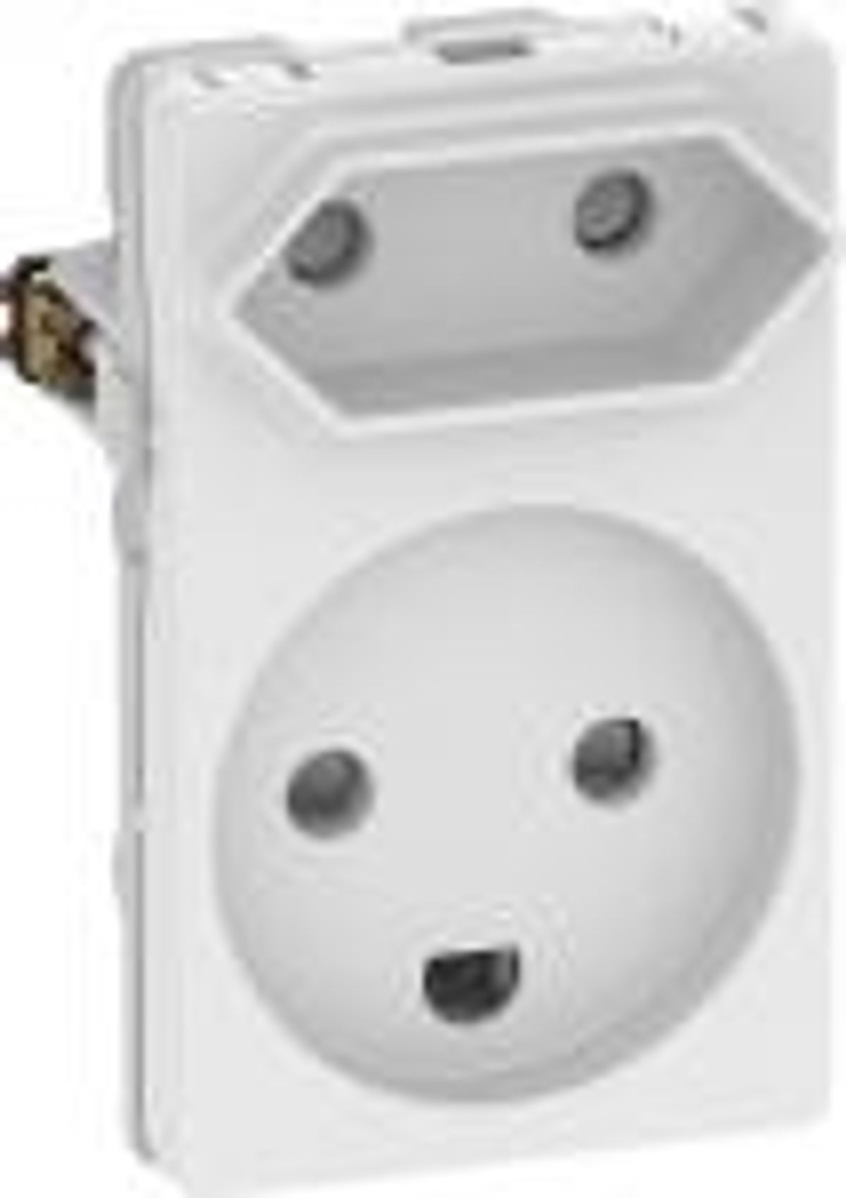 LK FUGA ® Stikkontakt m/jord og Europlug udtag, 1,5 modul hvid