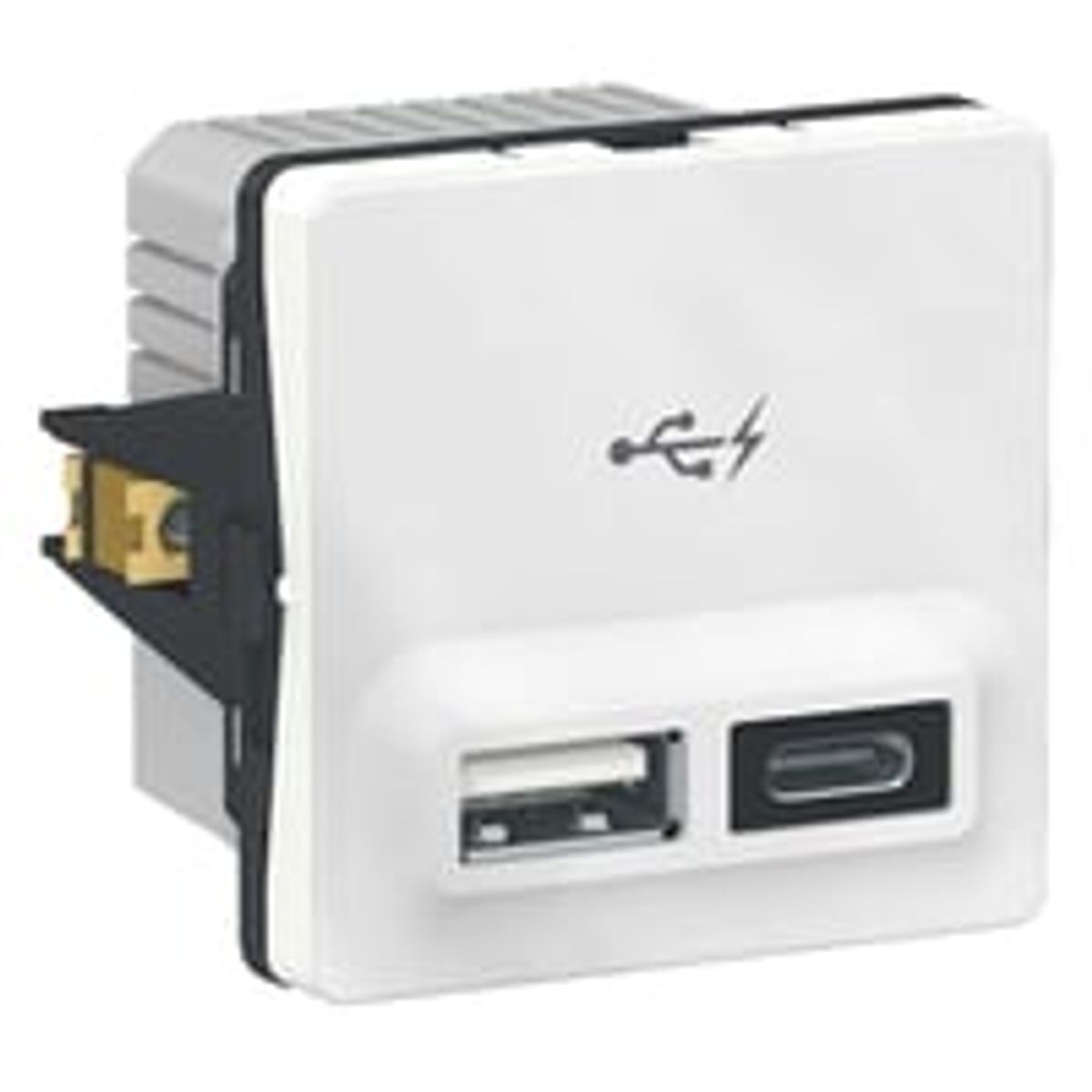 LK FUGA Stikkontakt med USB A+C, 2,4A, 1 modul - hvid