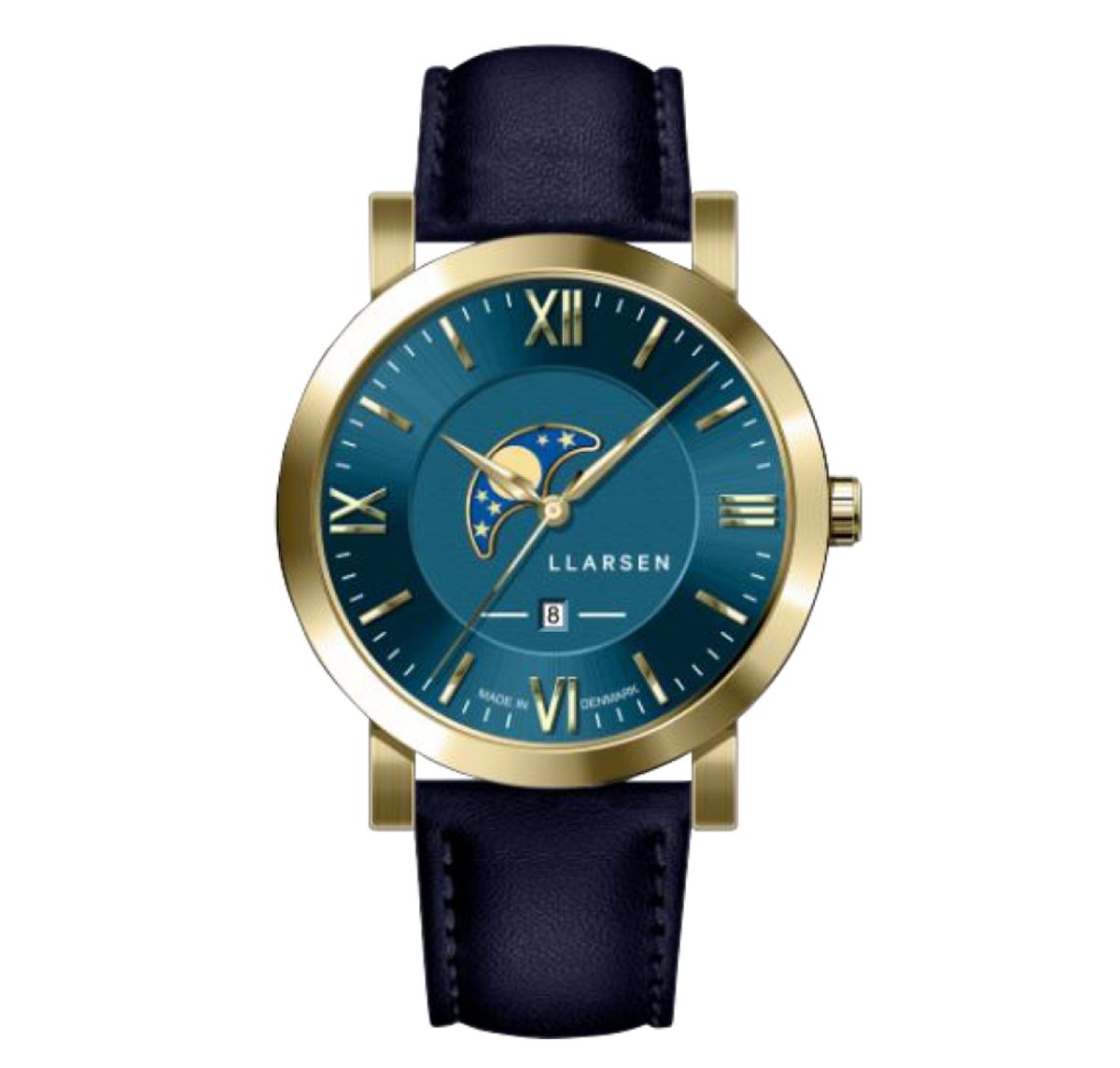 LLARSEN Hugo Gold Blue Leather Herreur