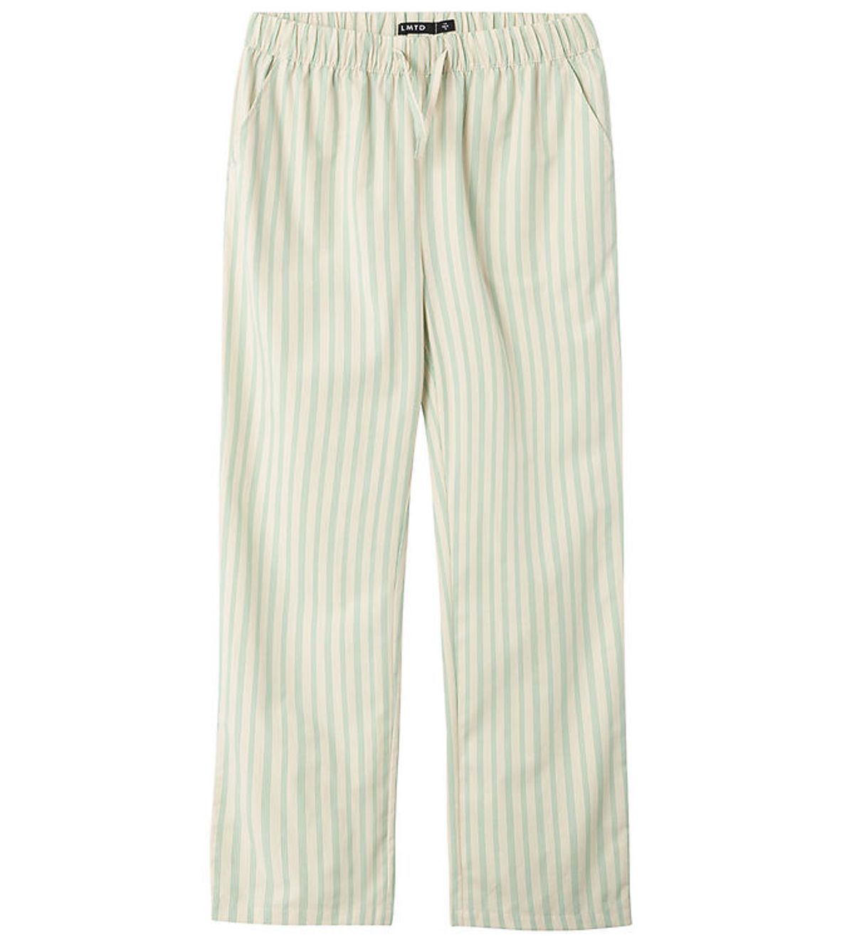 LMTD Bukser - NlfTipsy - Turtledove/Créme De Menthe Stripes