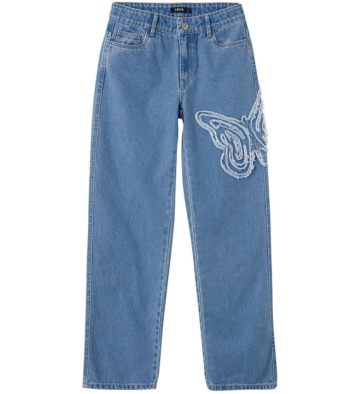 LMTD Jeans - NlfAppizza - Light Blue Denim m. Sommerfugl