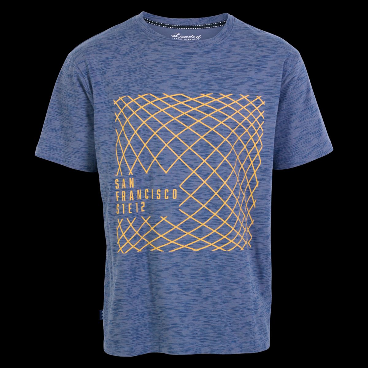 Loaded Herre T-shirt - Steelblue AOP Stripes - L