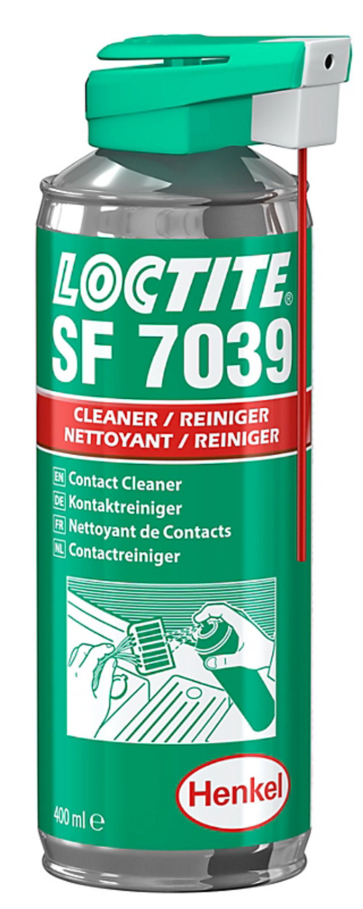 Loctite Kontaktspray & komponentrens SF 7039 SFDN - 400 ml.