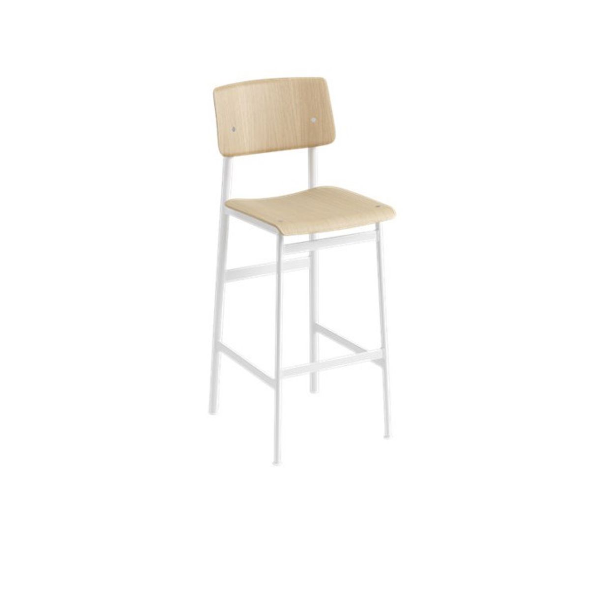 Loft bar stool fra Muuto (Højde: 75 cm, Oak/ white)