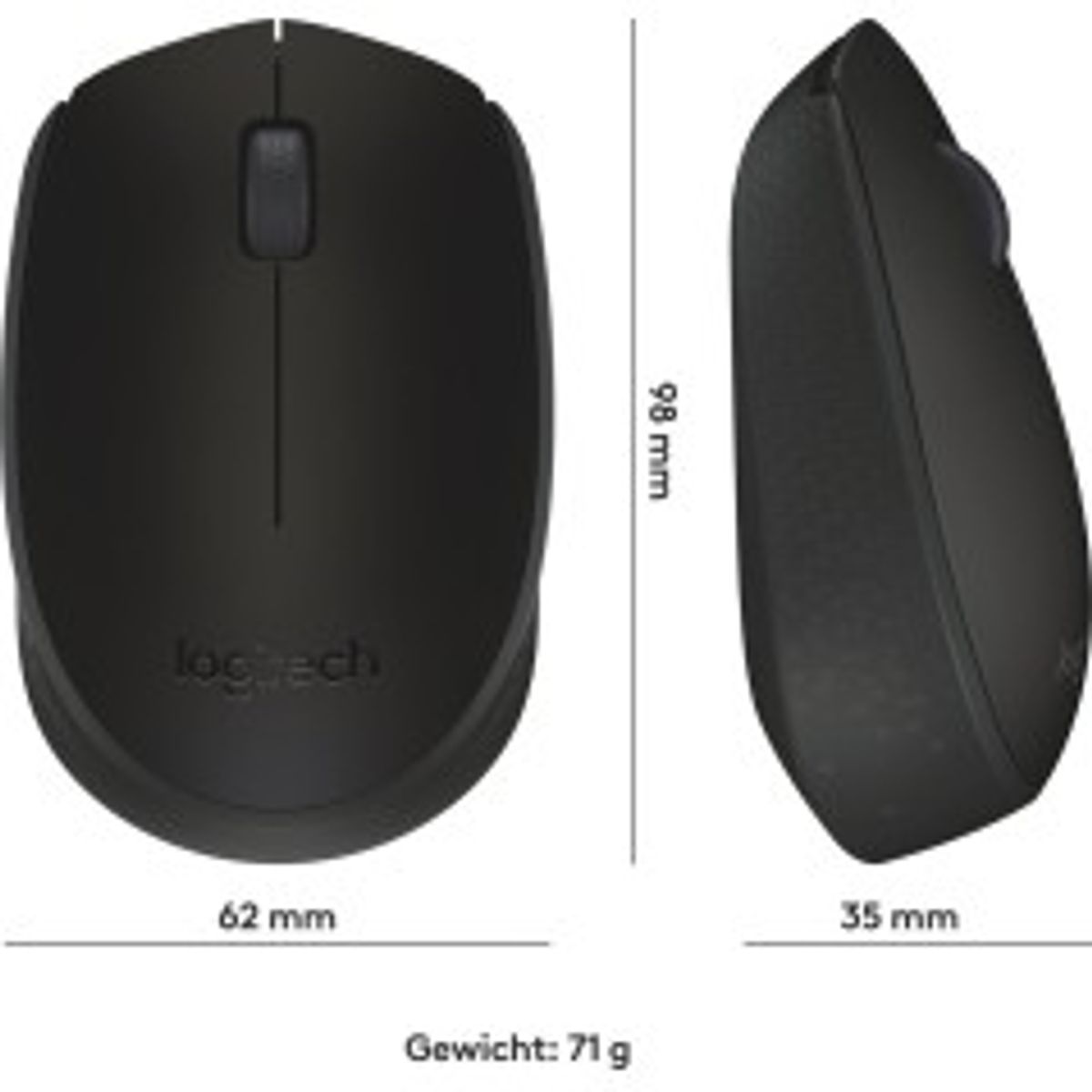 Logitech B170 Optisk Trådløs Sort